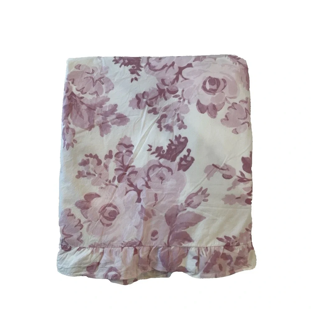 Pottery Barn LoveShackFancy Damask Ruffle Duvet Cover Pink/Ivory Twin/Twin XL